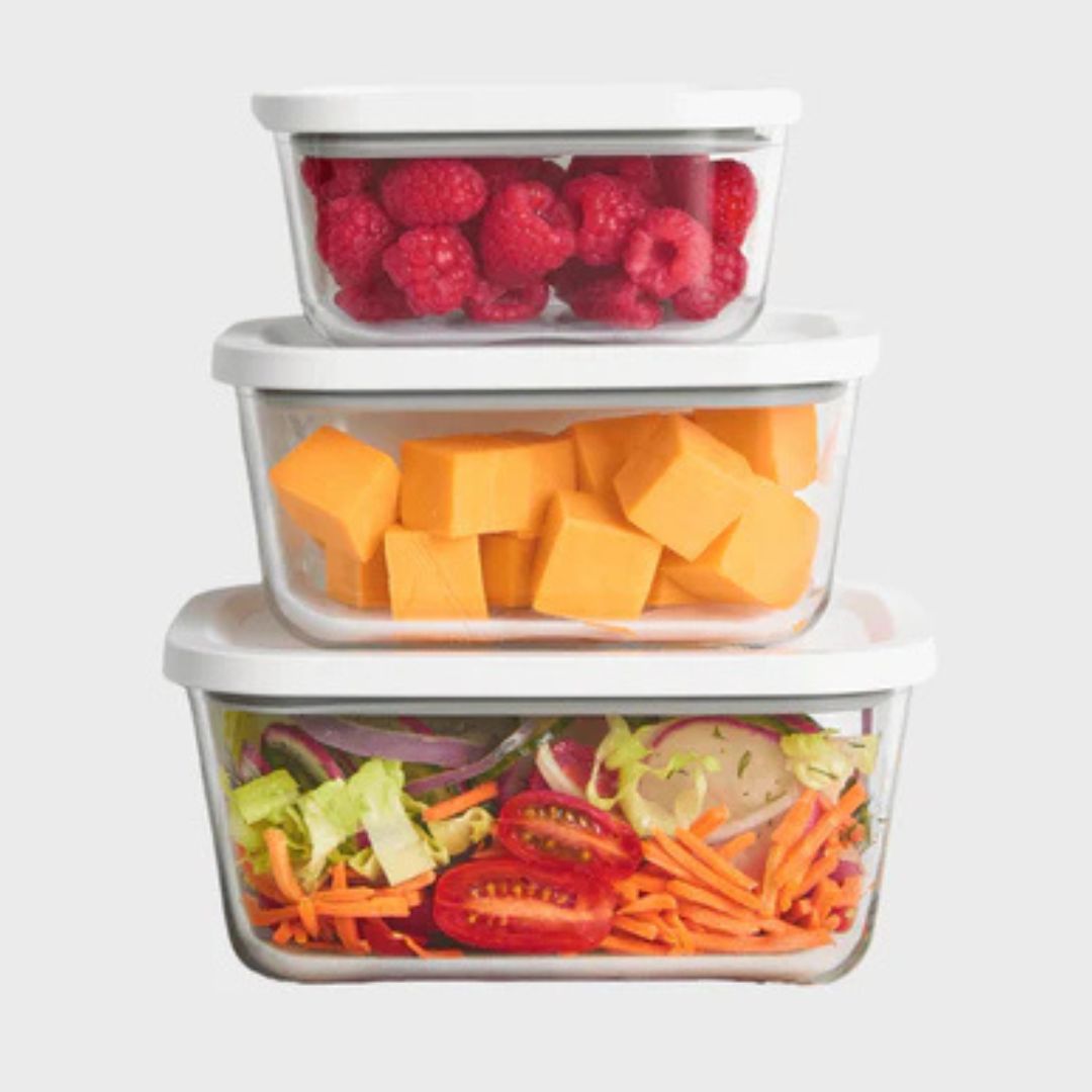 3x Vacuum Containers High Quality Glass