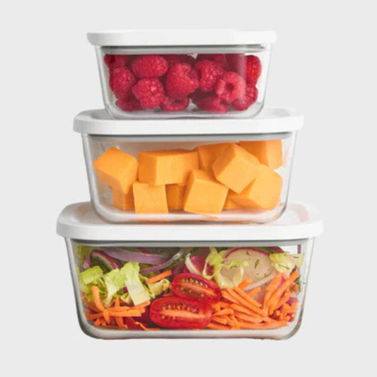 3x Vacuum Containers High Quality Glass